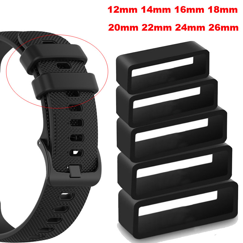2-10pcs Watchband Ring 12 14 16 18mm Smartwatch Band Strap Loops Silicone 20 22 24 26mm Keeper Loop 
