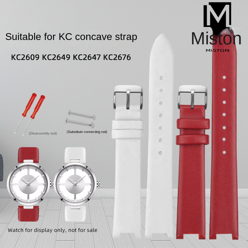 Ultra thin plain leather strap 18mm For Kenneth cole strap notch cow band KC watch band kc2609 kc264