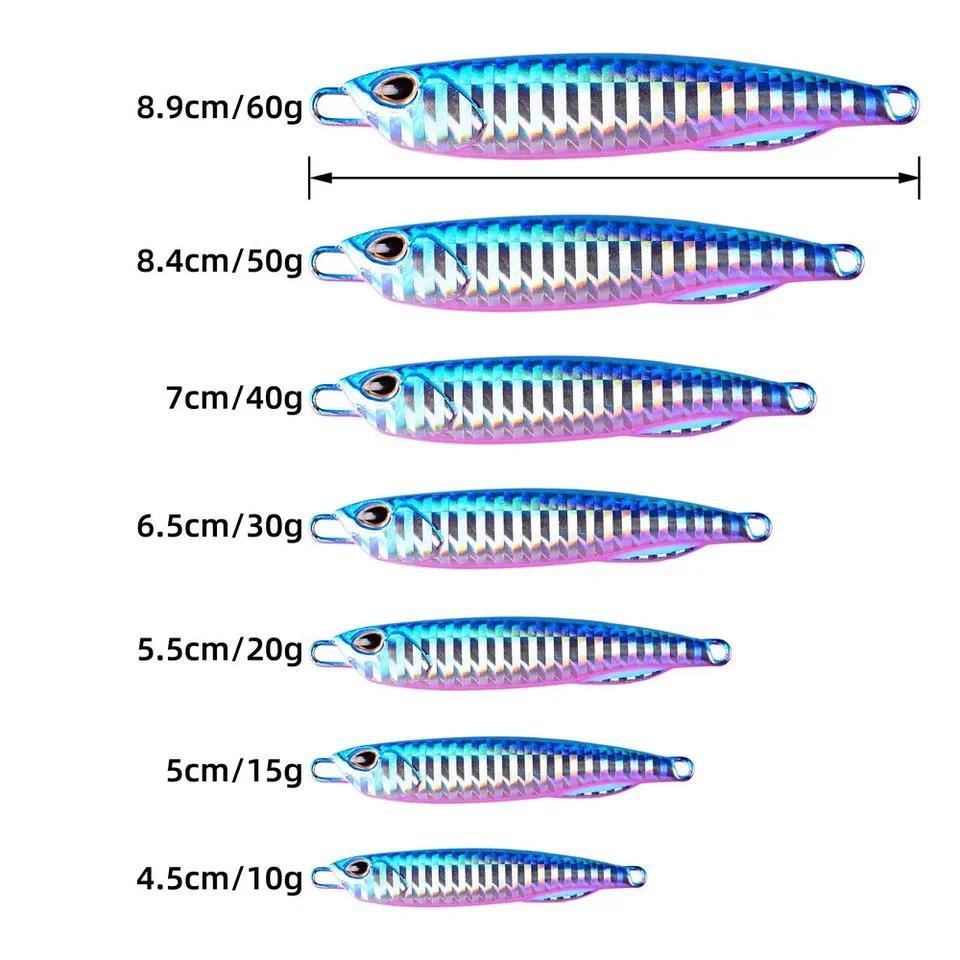 5pcs/box Japen Metal Cast Jig Spoon 10/15/20/30/40/50g Shore Casting Jigging Fish Sea Bass Fishing L