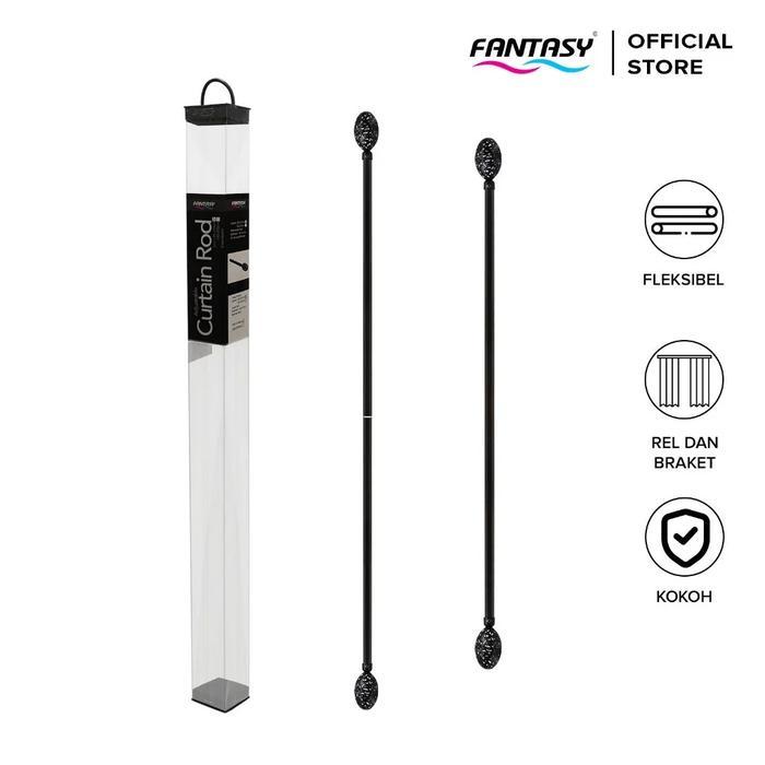 Fantasy Curtain Rod Batang Rel Gorden Jendela 60-250 cm Bahan Besi Adjustable Minimalis Fleksibel - 
