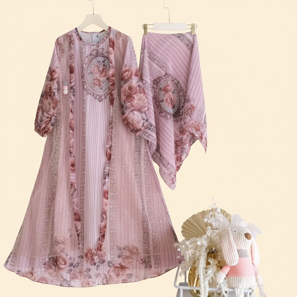 Dress kids Tivania Vol. 2 | Gamis Anak Perempuan Muslimah Lucu | Baju Muslim Kids Premium Nyaman Dip