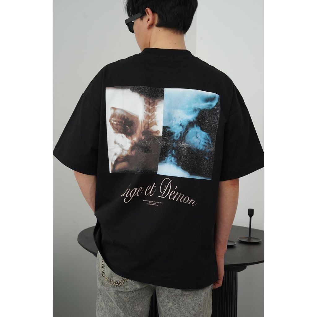 [COD] Branche Oversize Boxy Tshirt Raw Cotton Ange Et Demon Black