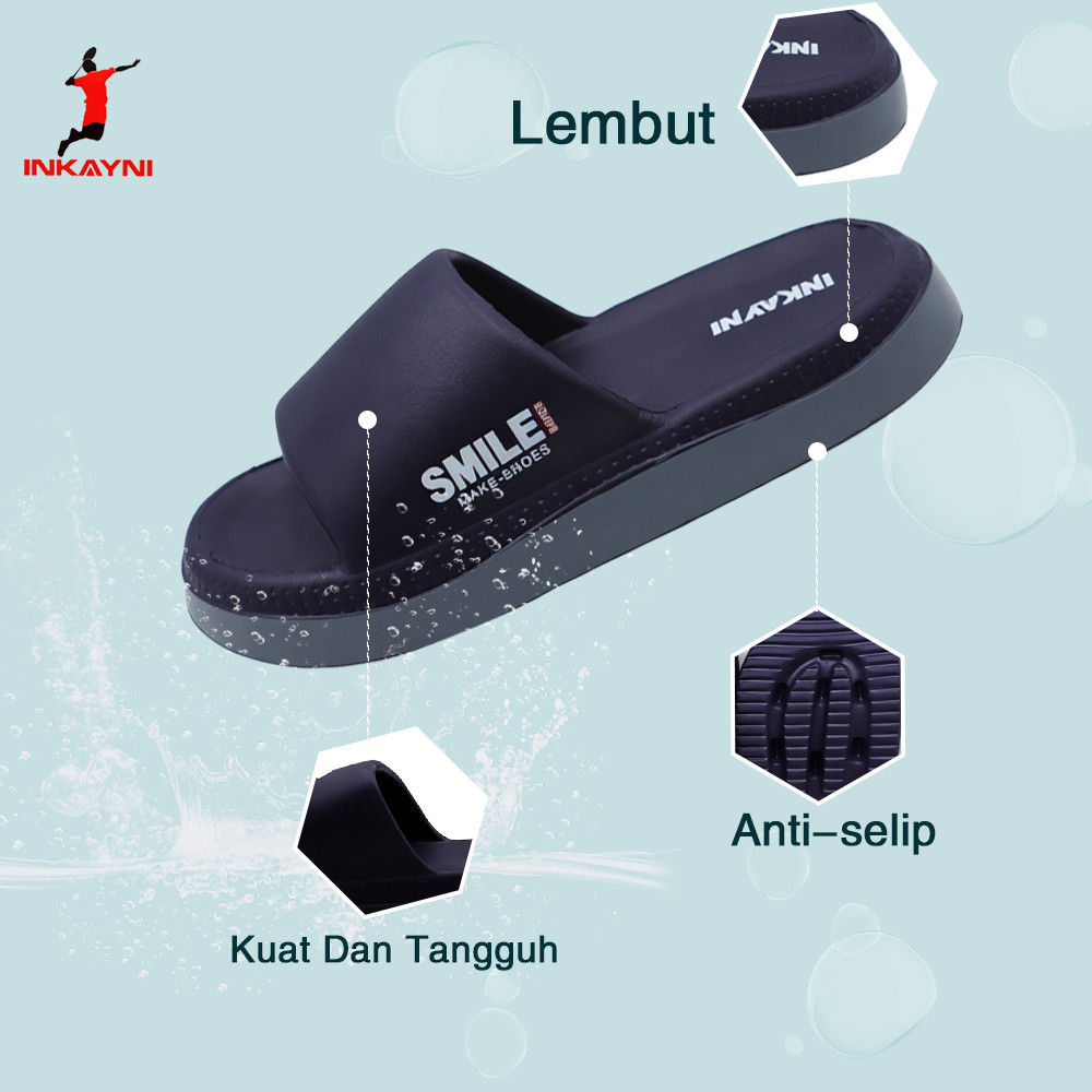 INKAYNI sandal teplek Sandal Selop Pria size 40-45 sandal pria terbaru Sepatu Pria EVA sandal full k