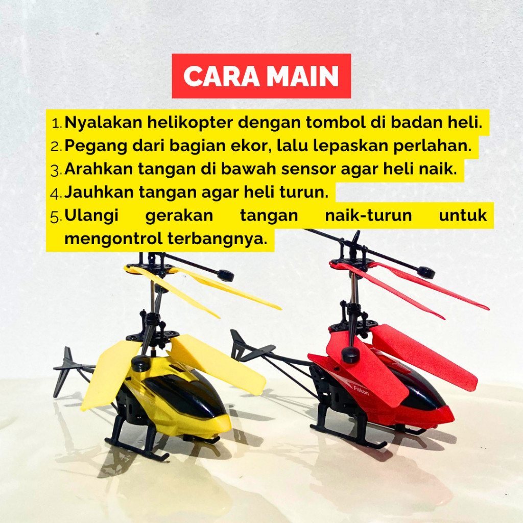 Mainan Anak RC Helicopter Bisa Terbang LED Lampu Nyala Rechargeable Anti Jatuh