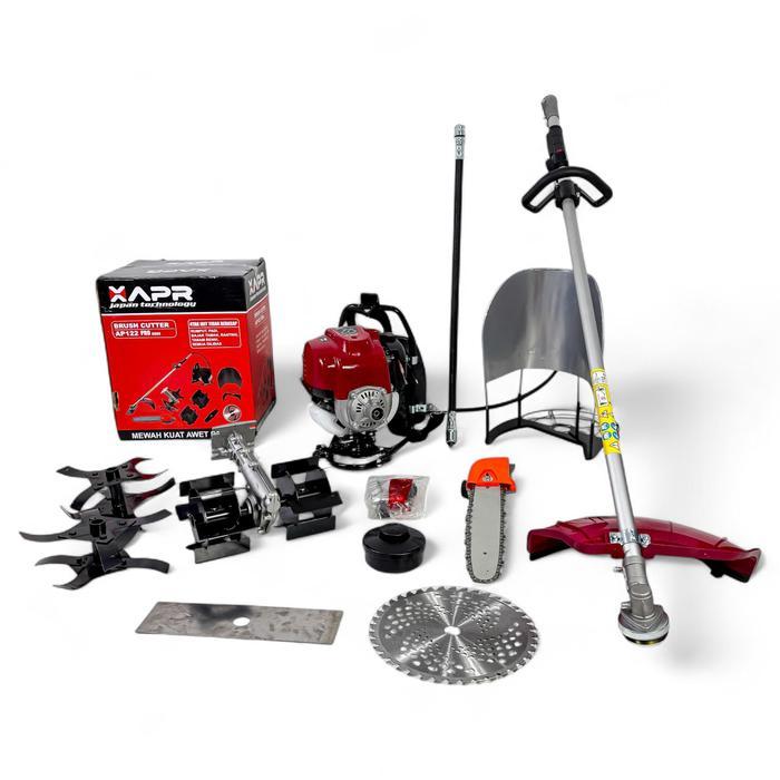 APR Raja Mesin Potong Rumput multifungsi  4 Tak Model Gendong tipe AP122PRO Paket 6 Mata Pisau Multi