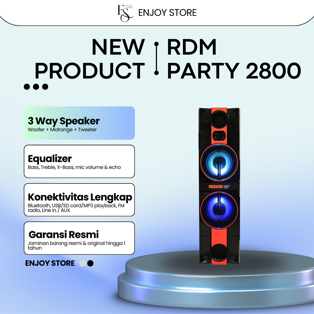 ROADMASTER - Party 2800 Predator Speaker Active Bluetooth | Garansi 1 Tahun
