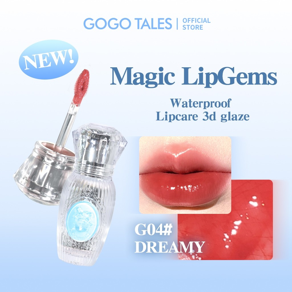 [BARU!]GOGO TALES Magic LipGems Glossy Lipstick Transferproof Lip Gloss Waterproof Lipcream Tahan La