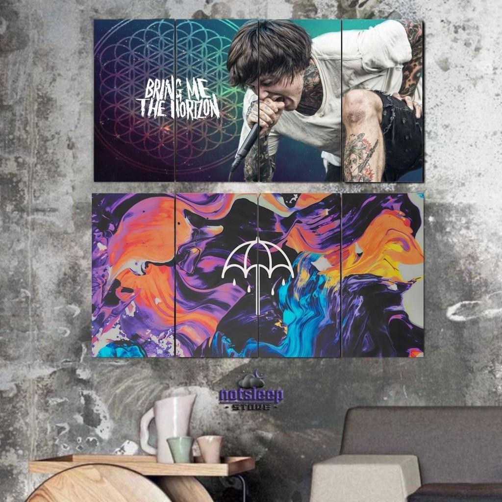 Poster kayu BMTH  Hiasan dinding kamar Poster kayu band Bmth 1 set  Hiasan Pajangan bringmethehorizo