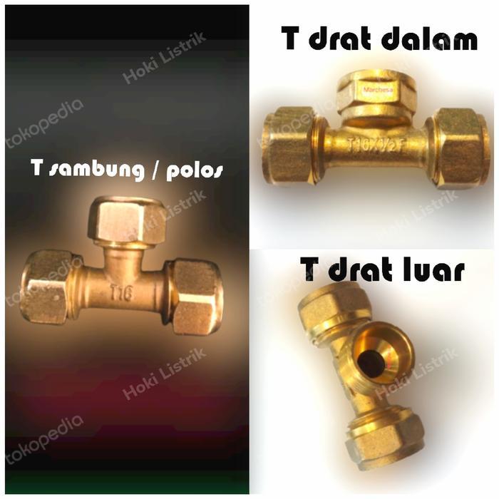 SAMBUNGAN PIPA AIR PANAS TEE DRAT LUAR / DRAT DALAM / T POLOS 1/2 INCH - drat dalam by MitraHobby