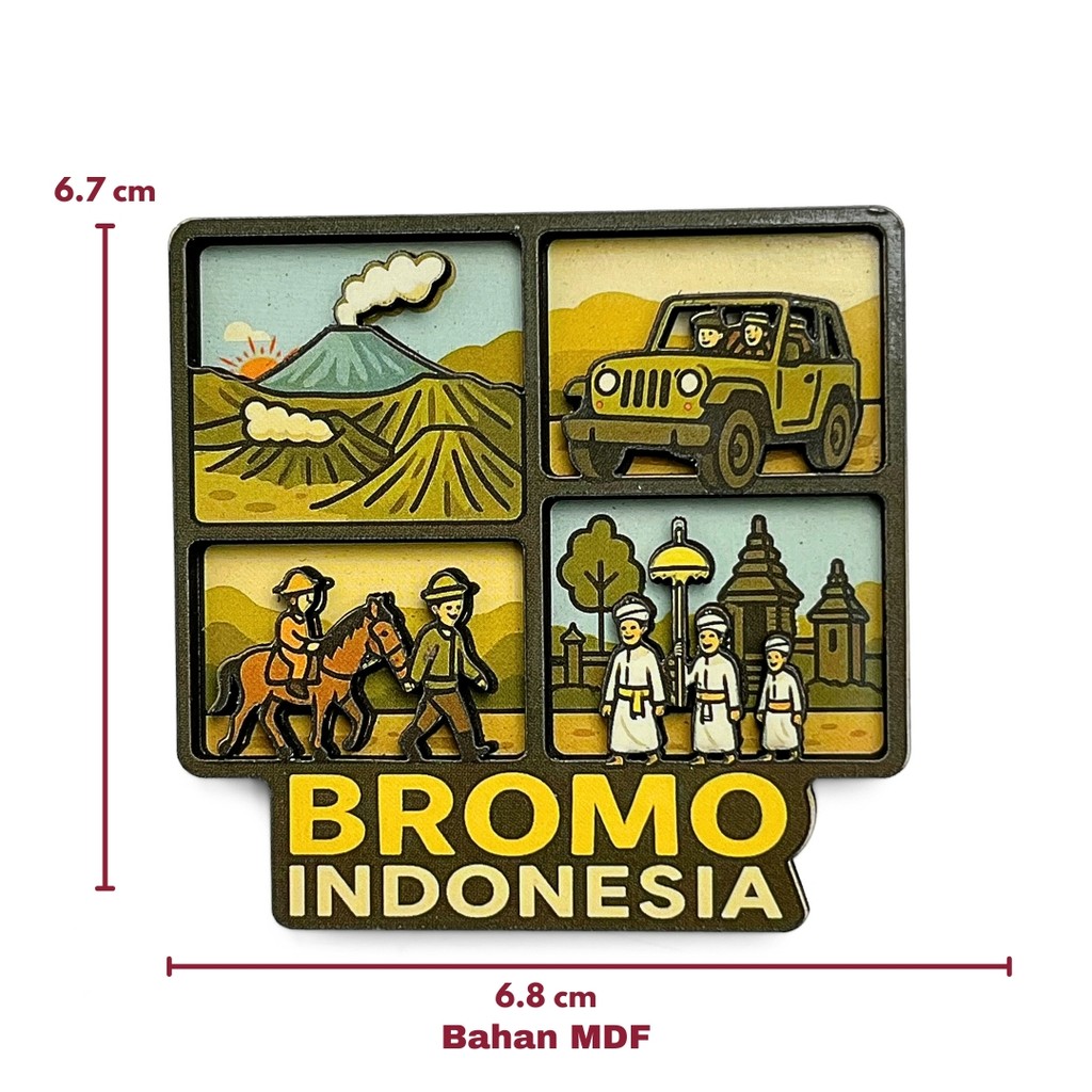 Souvenir Magnet Kulkas Bromo Jawa Timur Oleh oleh Negara Indonesia