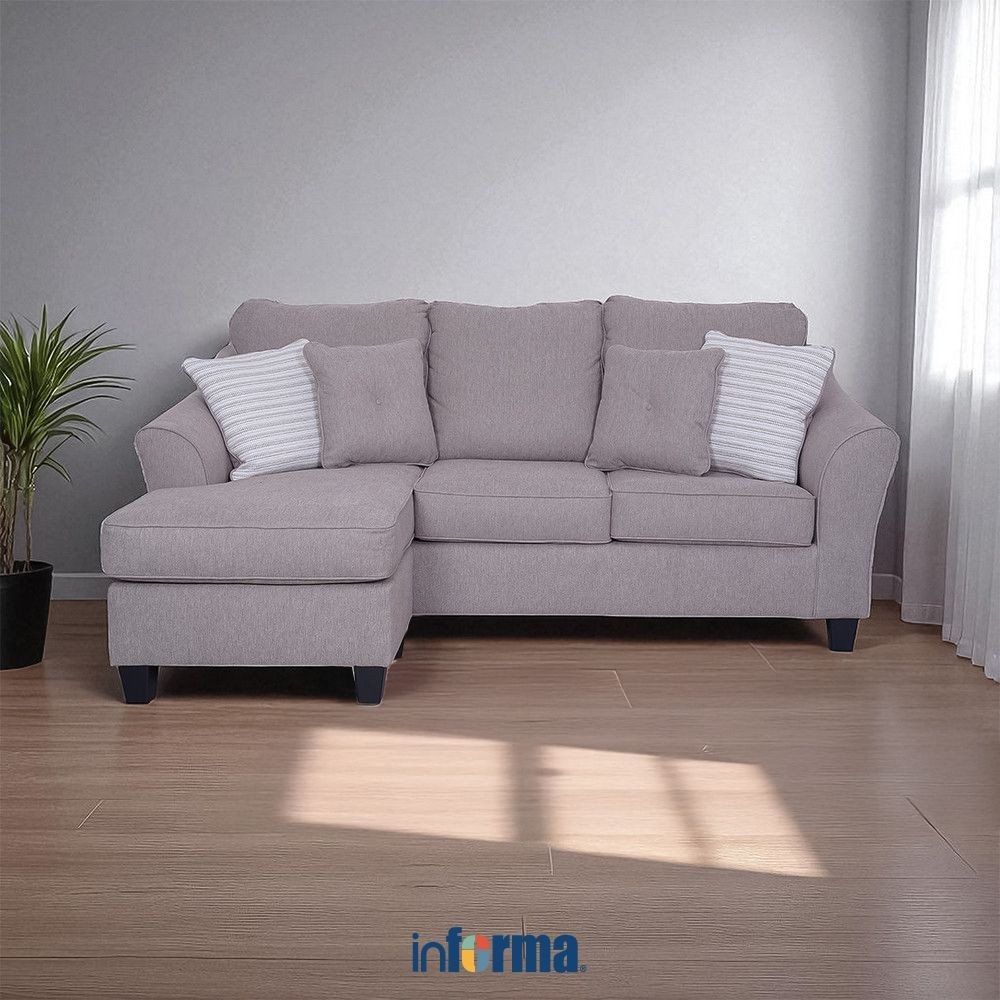 Informa Ashley Abney-7 Sofa L Sectional Fabric Kiri - Cokelat Muda Tempat Duduk Empuk Sofa Bentuk L 