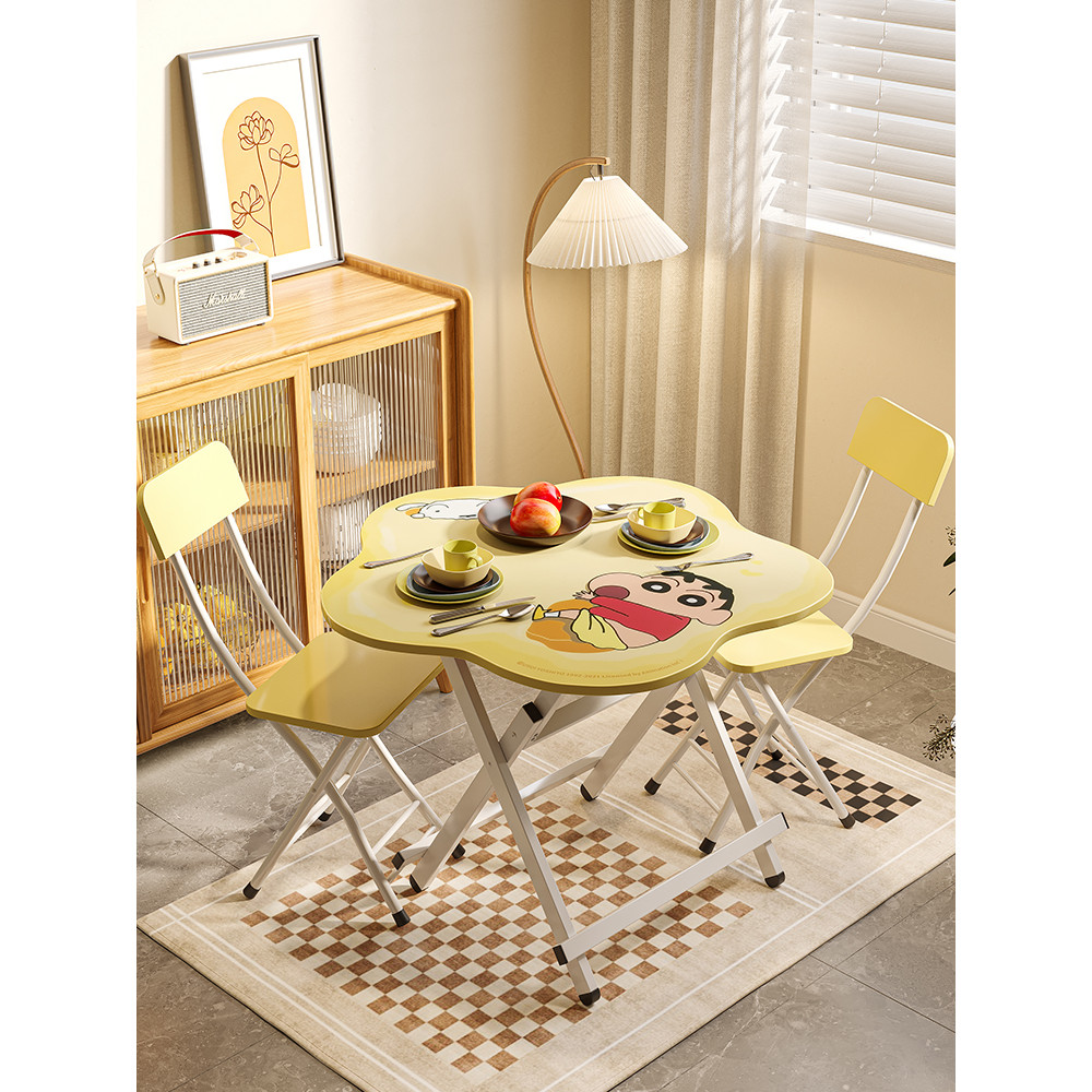 Set Meja Kursi Makan Lipat Meja Belajar Serbaguna Mudah Dipindahkan Karakter Shinchan Furniture Ruma