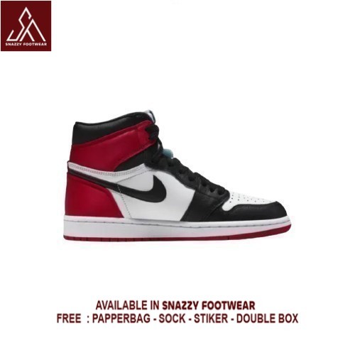 Sepatu Sneakers Nike Air Jordan 1 Retro High Black Toe 100% Original Unisex
