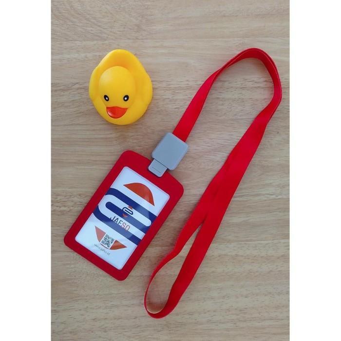 OFFILIFE Jafso name tag id card holder Tali Yoyo Lanyard Tarik - Orange