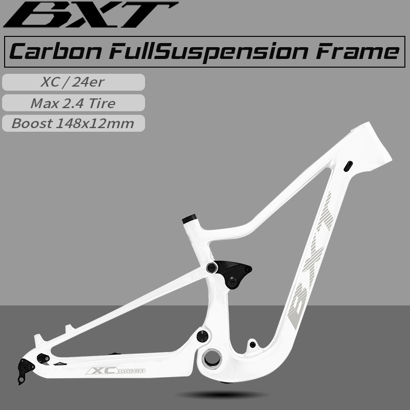 BXT 24er Full Suspension Bicycle Frame Carbon Mountain Suspension Boost frame XC Cross Country