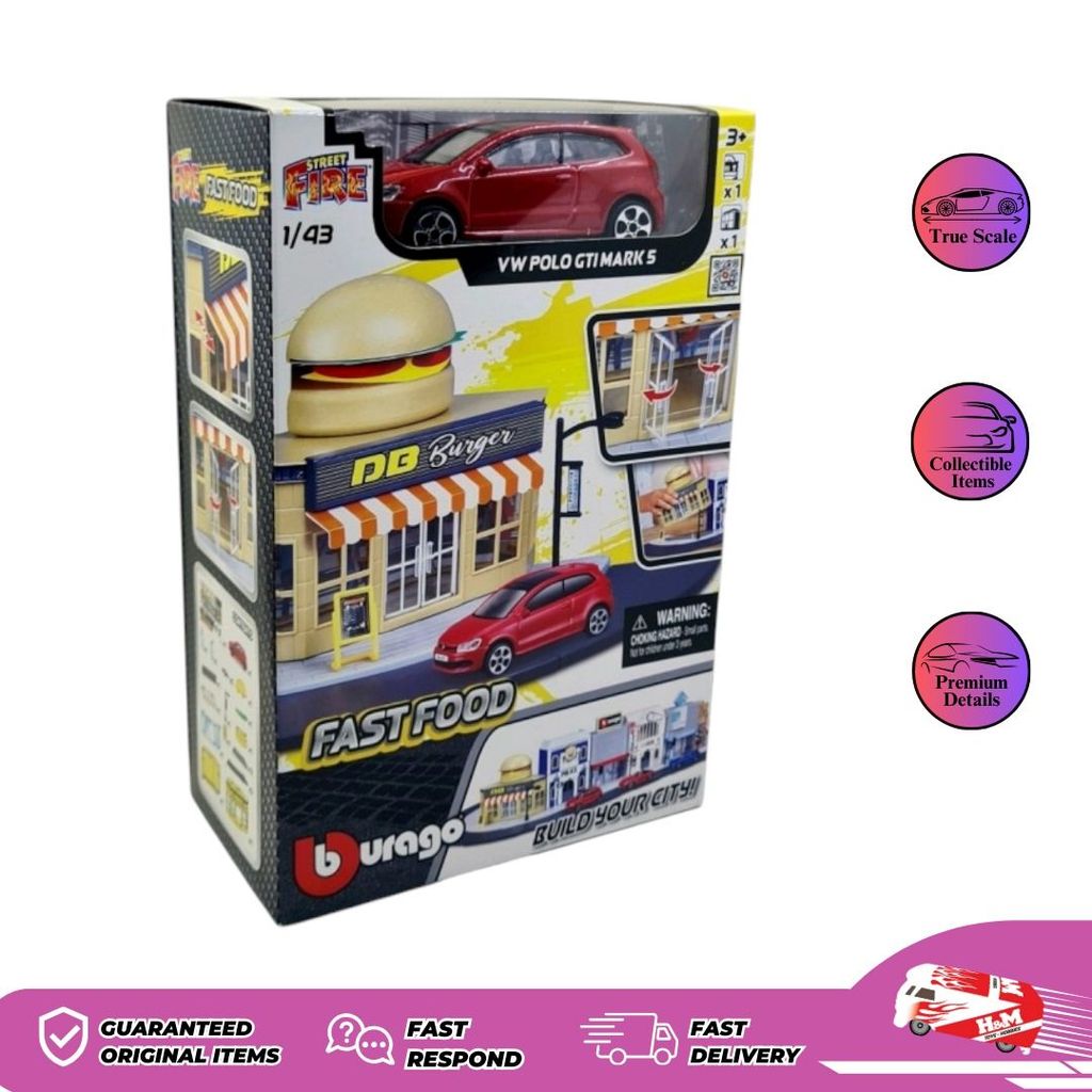 Bburago Build Your City Street Fire Fast Food