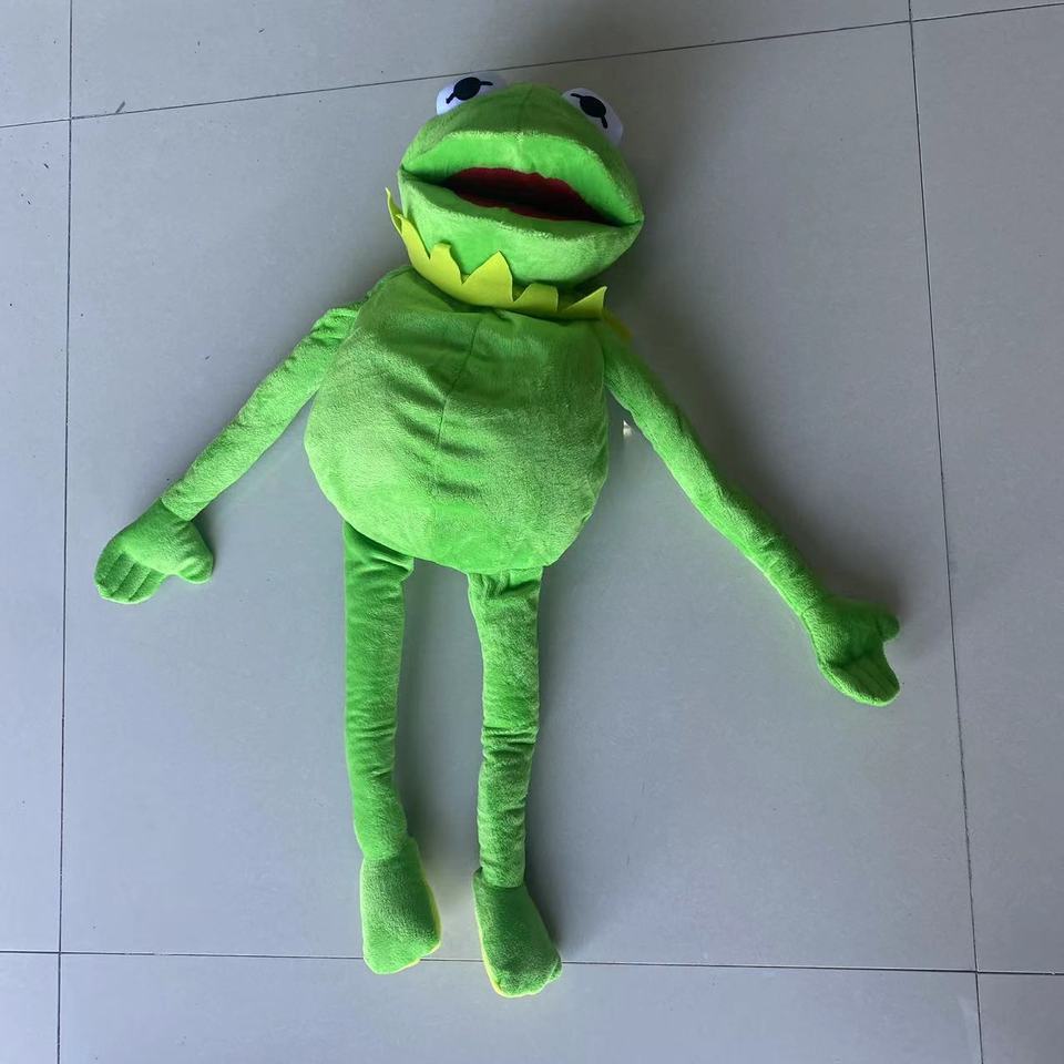 Kermit The Frog Funny Plush Doll Hand Puppet Schoolbag Frog Animal Plush Toy Big Doll Ventriloquist 