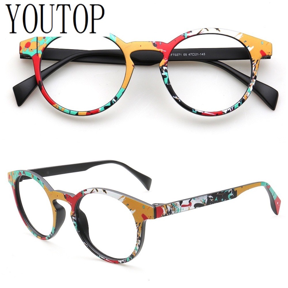 ZEA ANGGRAINI Vintage Women Round Glasses Frames Men Optical Eyeglass Frame TR90 Eyewear Fashionable