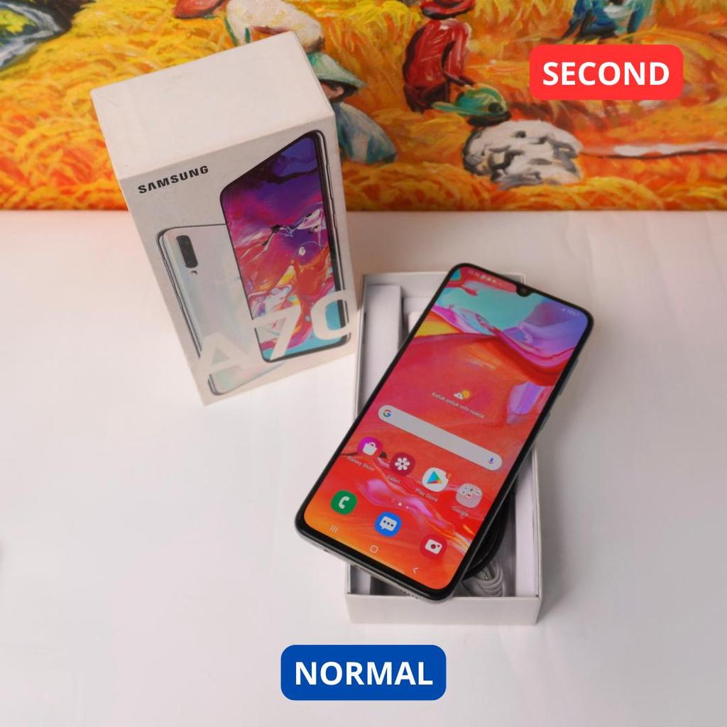 SAMSUNG A70 6/128 GB HP SECOND ORIGINAL SINAR MUTIARA CELL