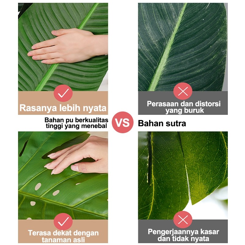 PROMO2025 DAUN PALEM PLASTIK POHON PISANG 180CM 5AKELAS DAUN PISANG JUMBO DEKORASI SUDUT RUMAH TANAM