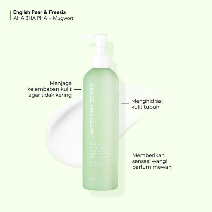AB - Grace and Glow English Pear and Freesia Anti Acne Hand and Body Lotion [300ml]/ Pelembab Kulit 