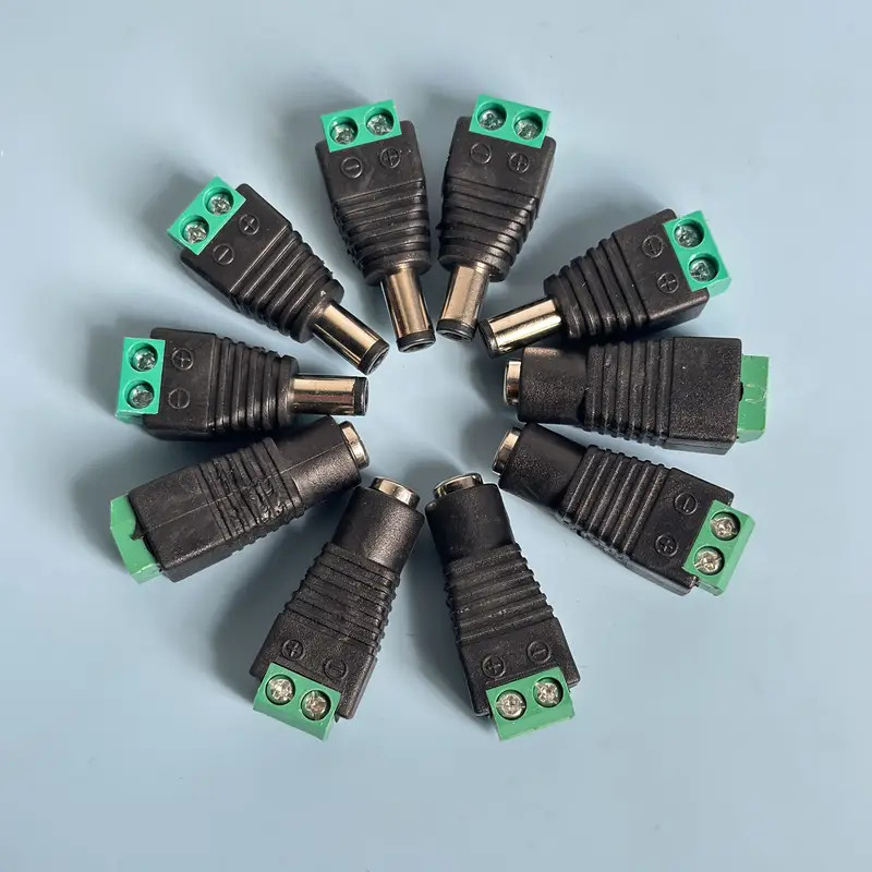 Male and Female WelngFree DC Plug 55*21mm WelngFree DC Female Head Green Terminal Monitoring Power P