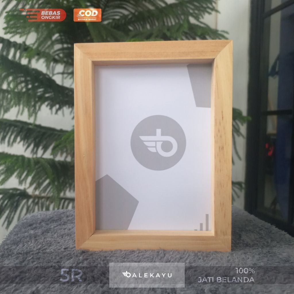 Pigura Kayu Jati Belanda 5R (127 x 178 MM) TANPA KACA