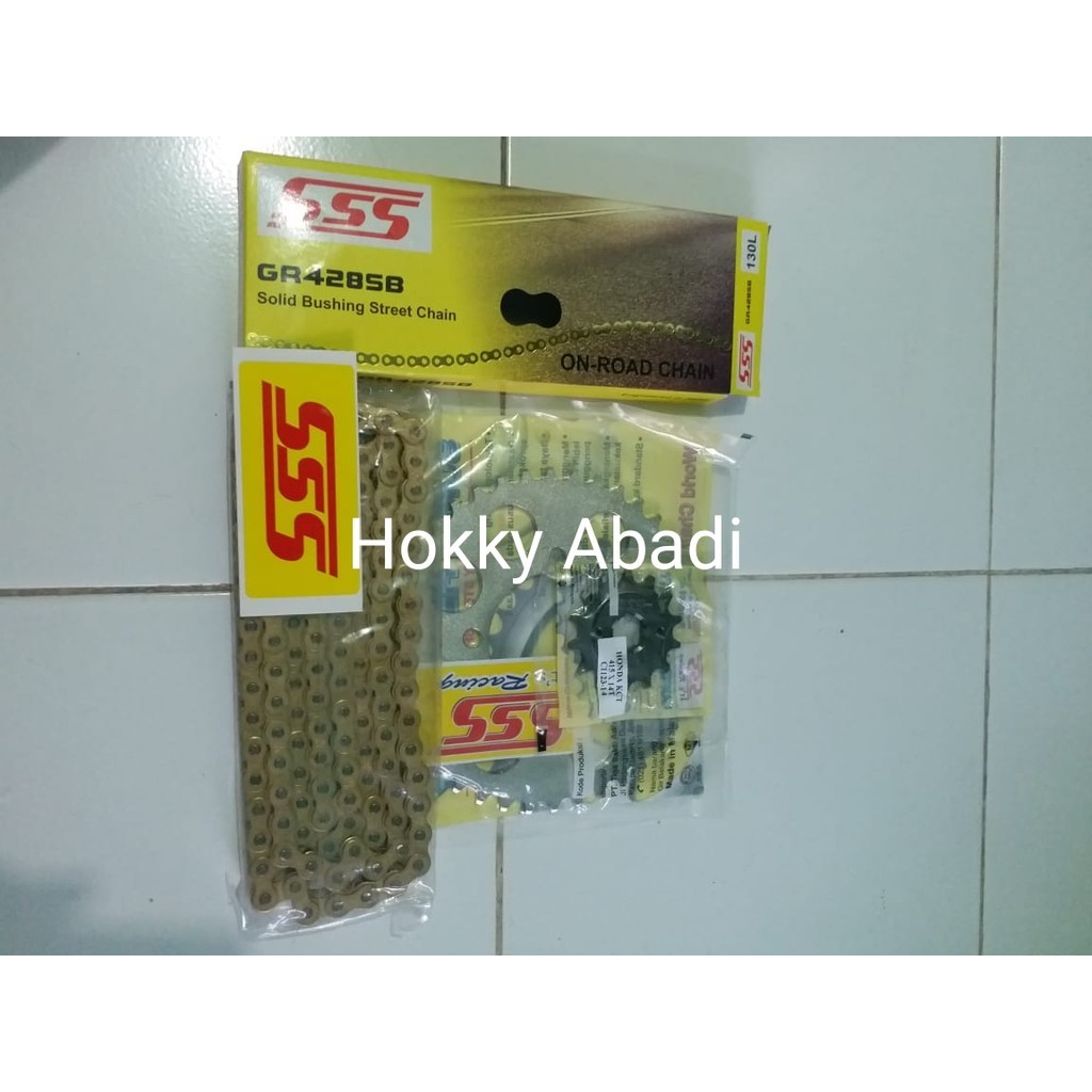Gear Set 428 SSS  Rantai SSS SB Satria FU 150 2002 sd 2012(Fu Old),Fu 2013 Barong, Fu 2013 Facelift,
