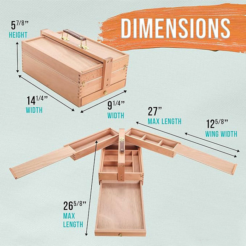 Retro Nostalgic Writers Wood Box Bags Women's Wood Messenger Bags Outdoor Sketch Bags Tool Storage w