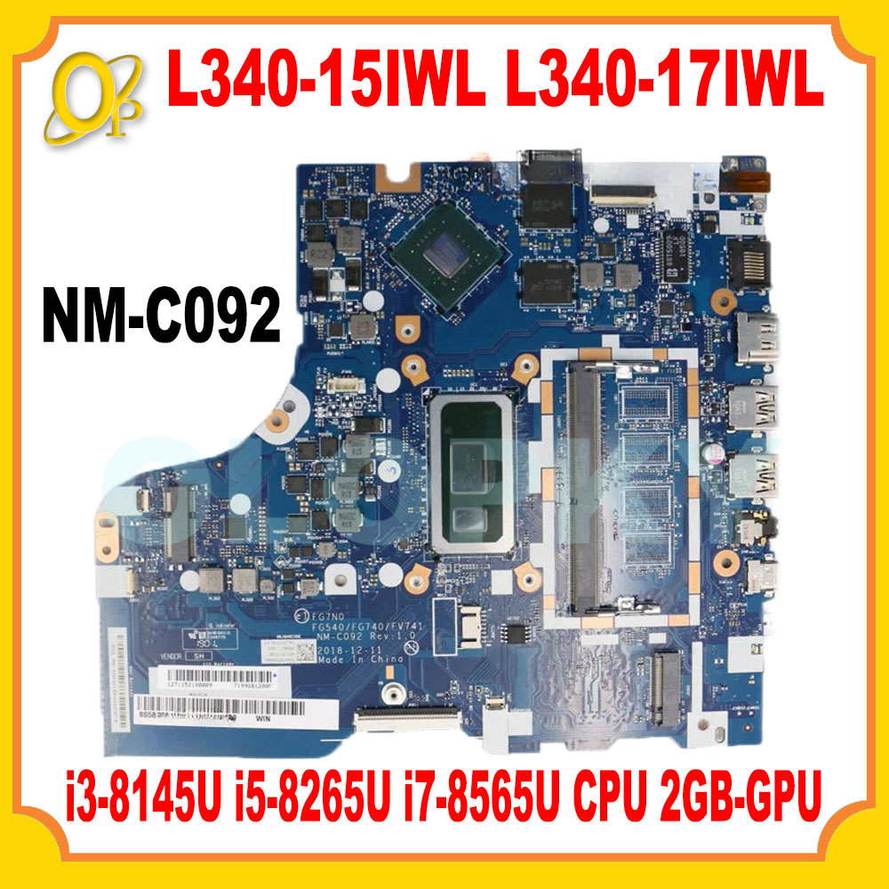 NM-C092 for Lenovo Ideapad L340-15IWL L340-17IWL Laptop Motherboard with i3-8145U i5-8265U i7-8565U 