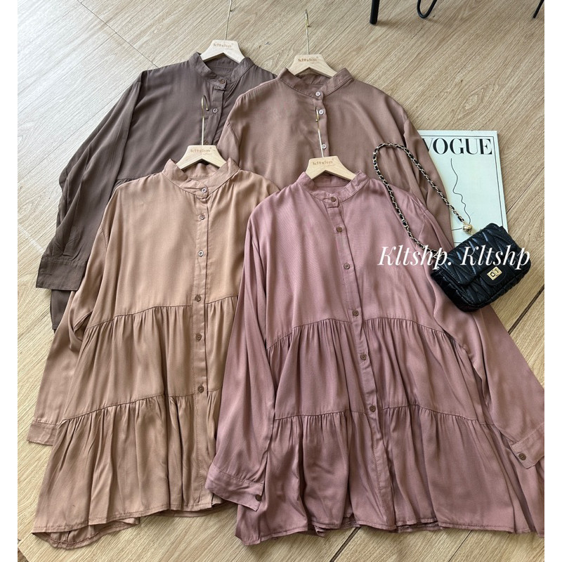 MUSTIKA BLOUSE // TUNIK REMPEL POLOS // TUNIK POLOS // TUNIK RAYON TWILL BAJU KERJA