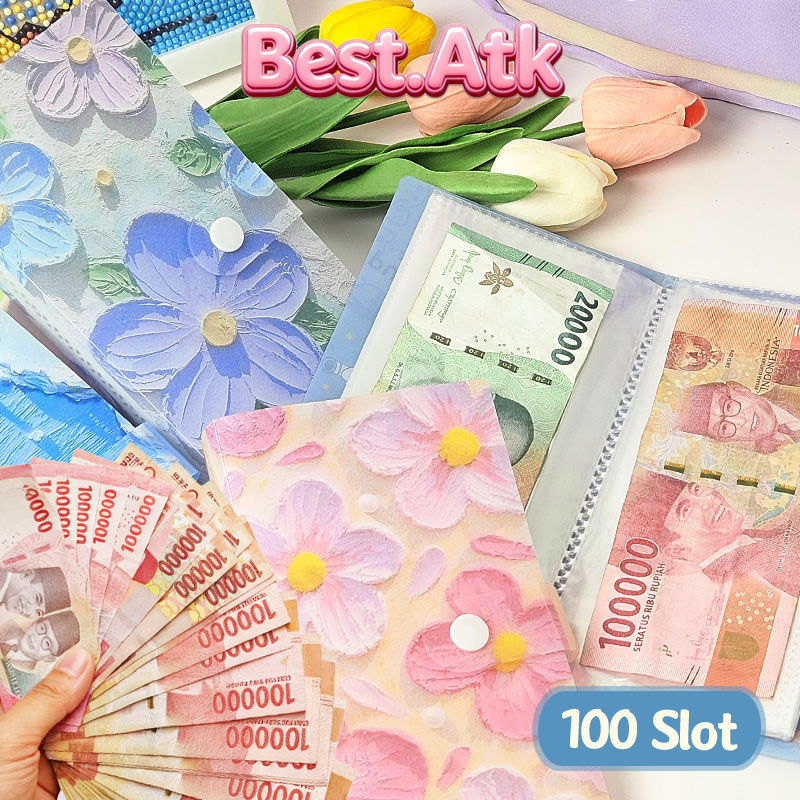 Binder Nabung 100 Slot Dompet Keuangan Cover Lucu Cantik Viral Alat Disiplin Keuangan Bulanan Penyim
