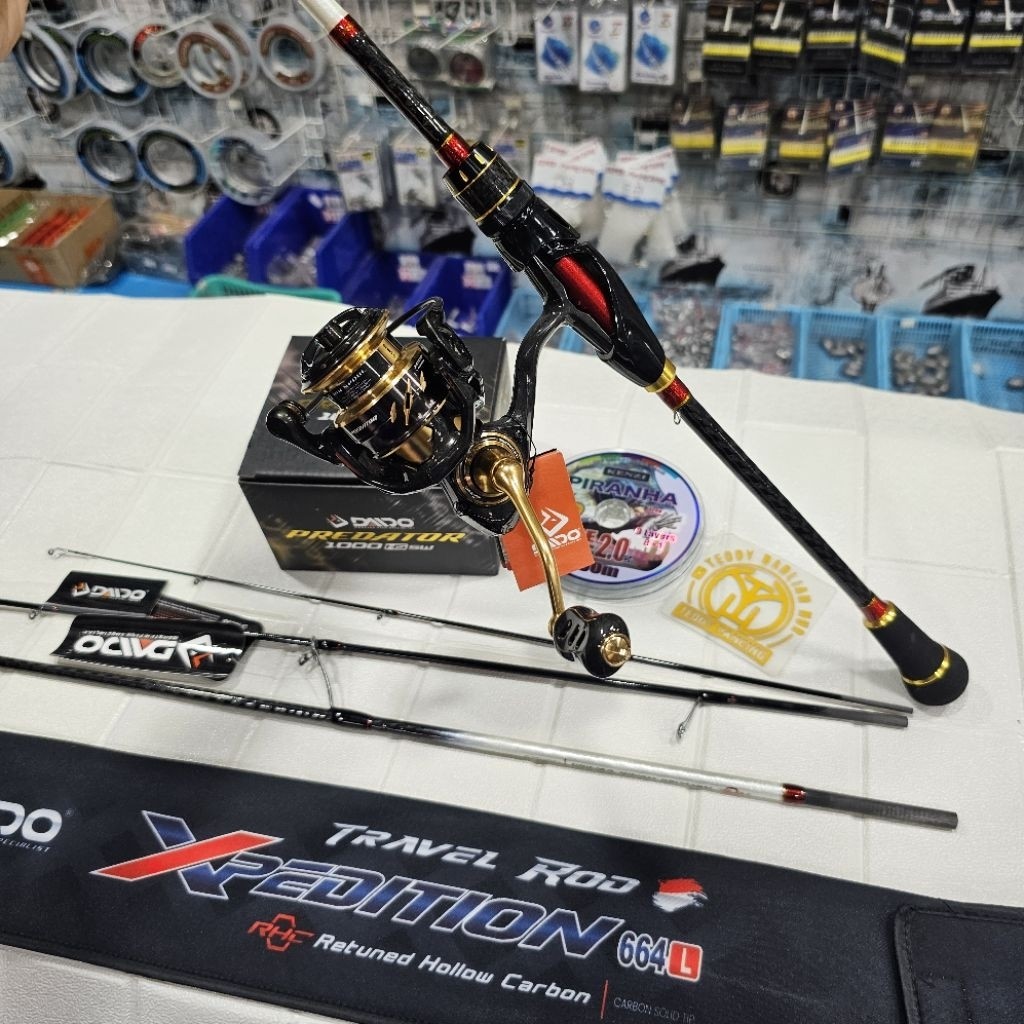 1 Set Light Daido || Joran Daido Expedition SP664L Travel Rod VS Reel Daido Predator Duralium 1000 D