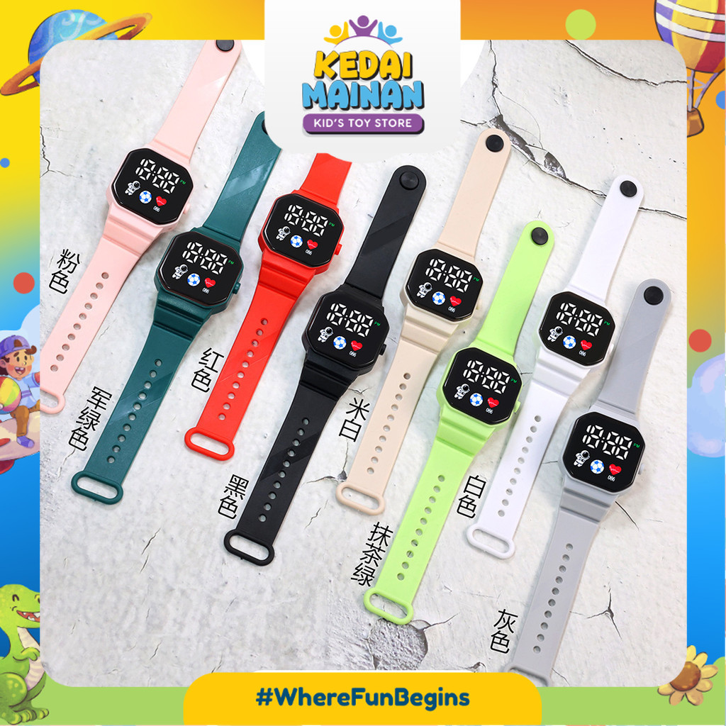 [KEDAIMAINAN] [JA08] Jam Tangan LED Digital Pria Wanita Rubber Electronic Fashion Couple Anak Remaja