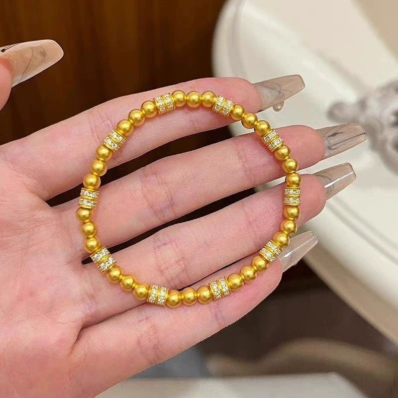 Gelang Pinggang Kecil untuk Wanita, Manik Emas Pasir Metode Kuno, Gaya Hadiah Tren Nasional