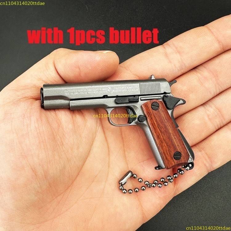 OKAMA RUN Alloy Empire Army 1:3 1:2 Scale Mini Metal Toy Gun 1911 M92 Model Keychain Look Real Pisto