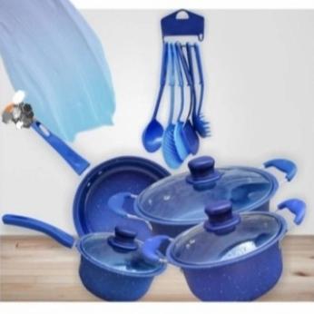 promo  -Cookware Set Panci Set 13pcs - Biru