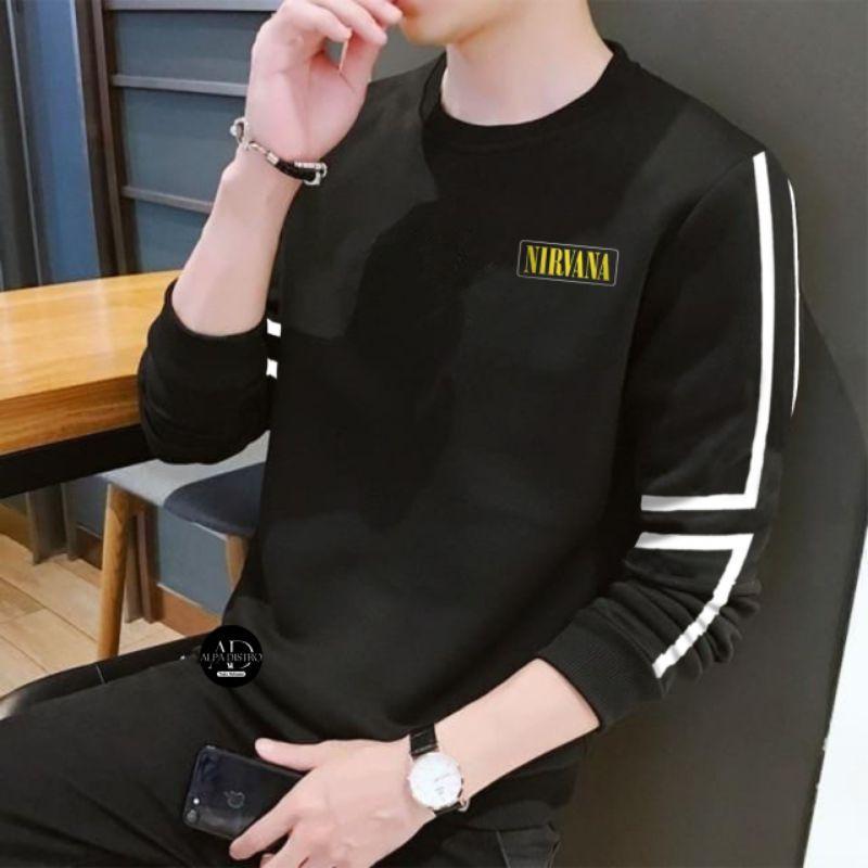 Kaos pria lengan panjang> Kaos manset pria terbaru> Kaos santai pria bahan adem gak tipis