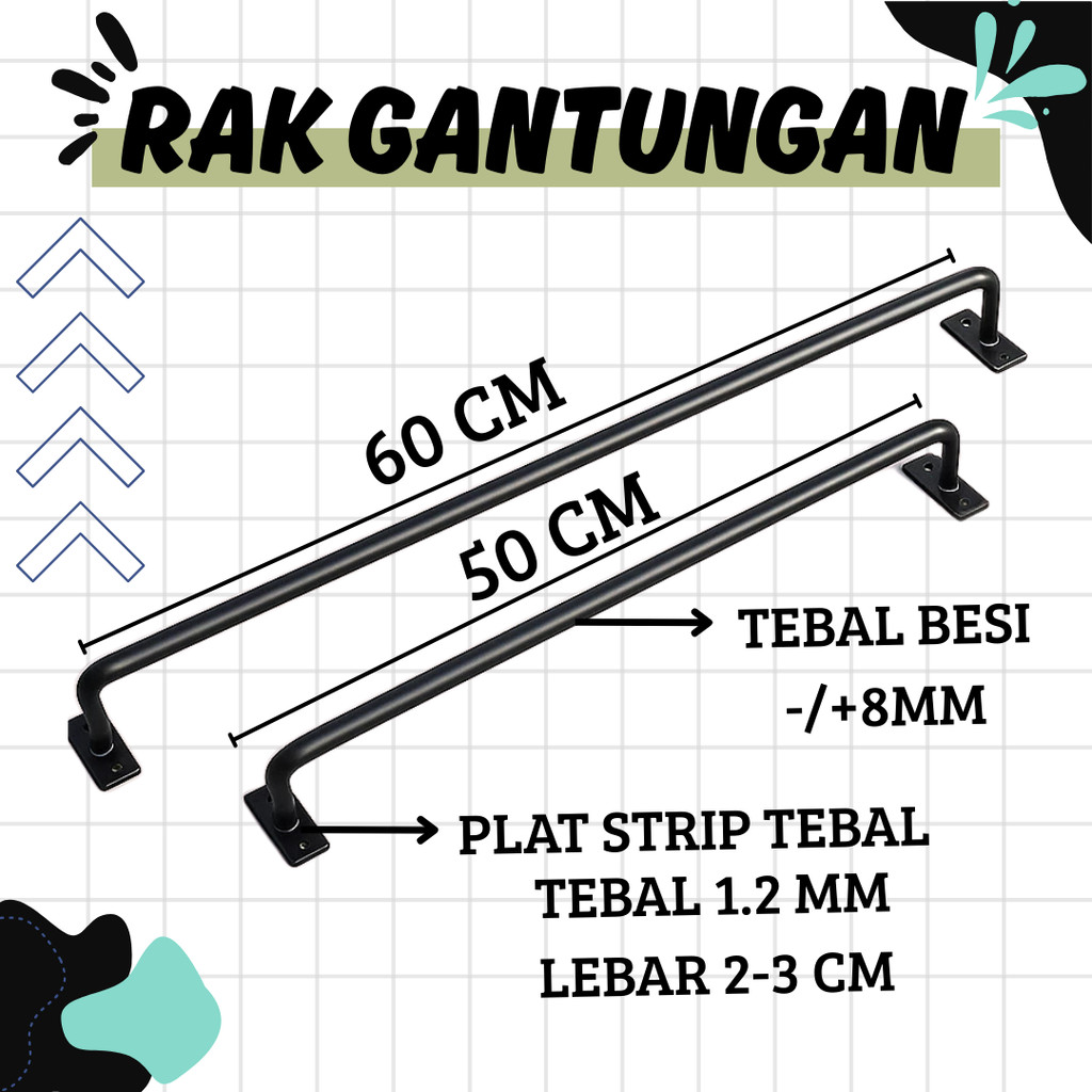 Gantungan Baju Dinding ,Gantungan Baju Besi Tembok, Dinding / Gawang Baju Tembok
