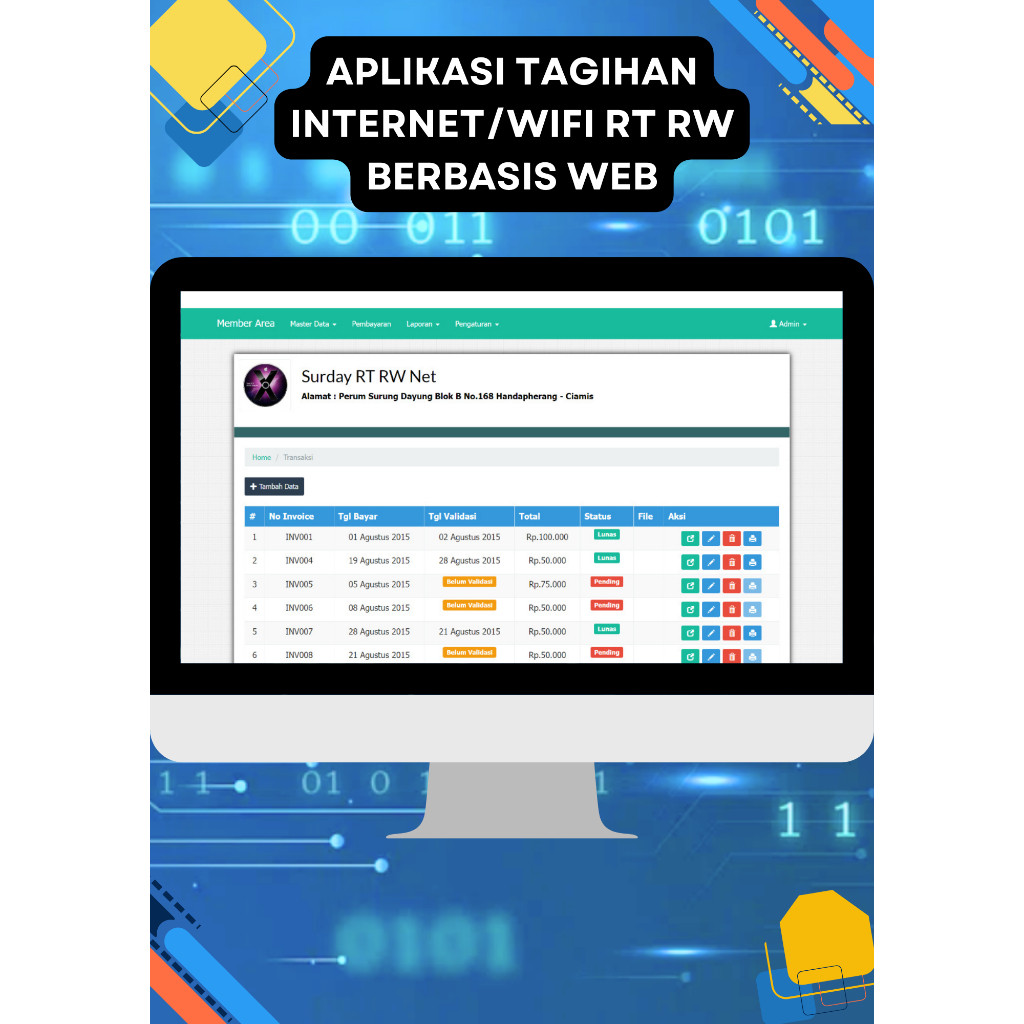 Aplikasi Tagihan Internet/Wifi RT RW Berbasis Web