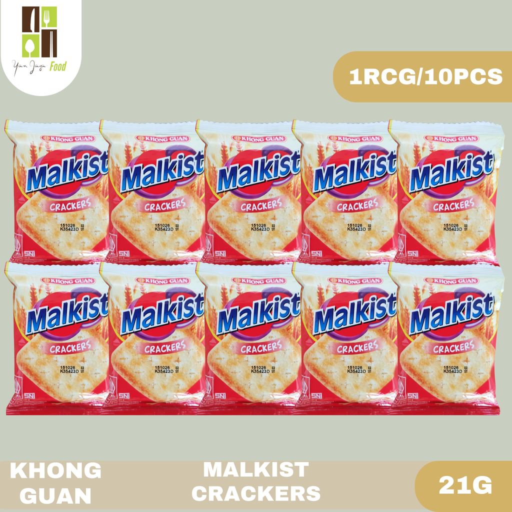 Khong Guan Malkist Creakers 21gr [1RENCENG-10PCS] / Malkist Creakers / Biskuit Khong Guan Malkist Cr
