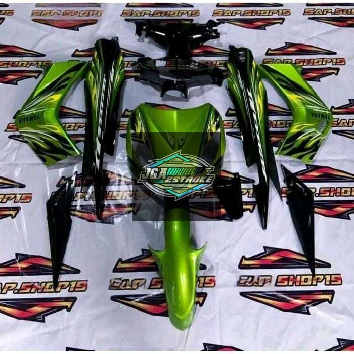 COVER BODY HALUS FULLSET YAMAHA JUPITER MX 135 LAMA BODI SET JUPITER MX OLD WARNA HIJAU HITAM PLUS S