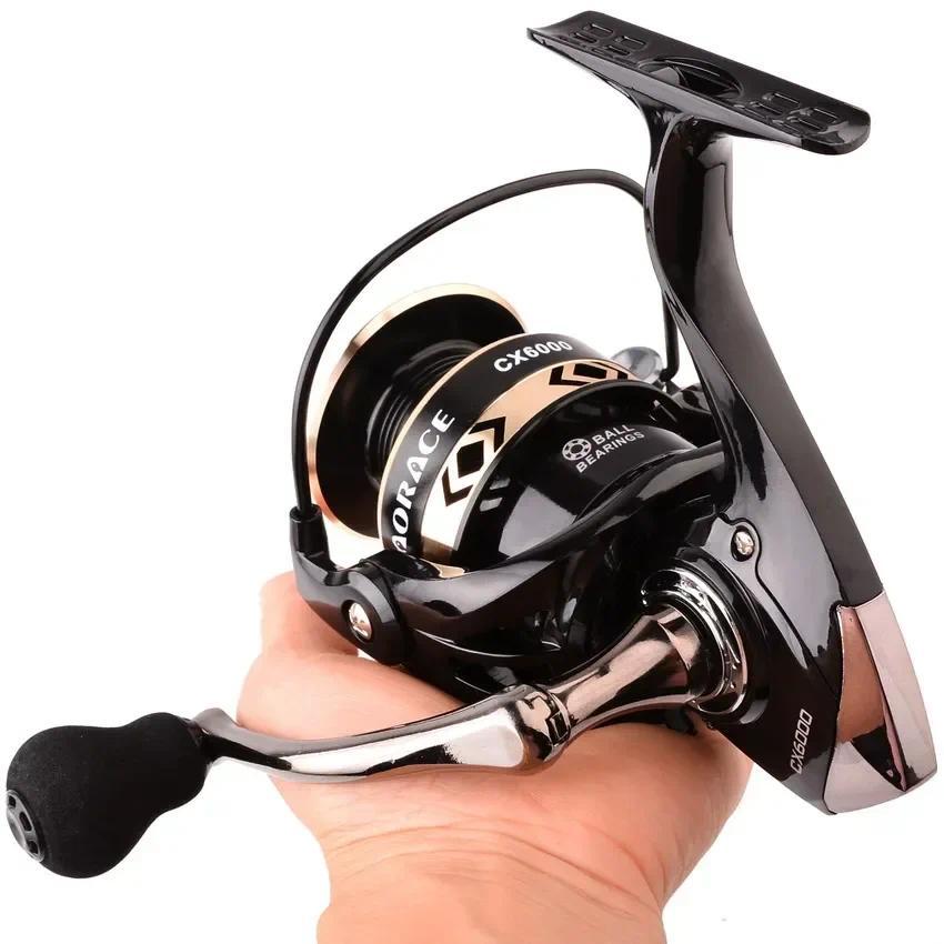 All Metal Salt Water Surf Spinning Fishing Reel 1000-6000 Spinning Fishing Reel Black/gold 14 Bearin