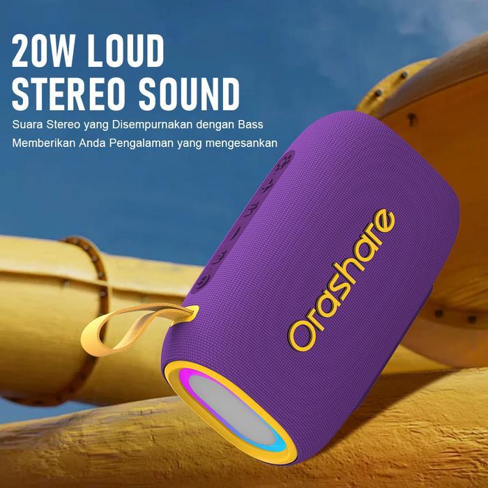 Orashare BS08 Plus Speaker Bluetooth Besar Dengan Lampu RGB 20W Speaker Nirkabel Suara Super Speaker