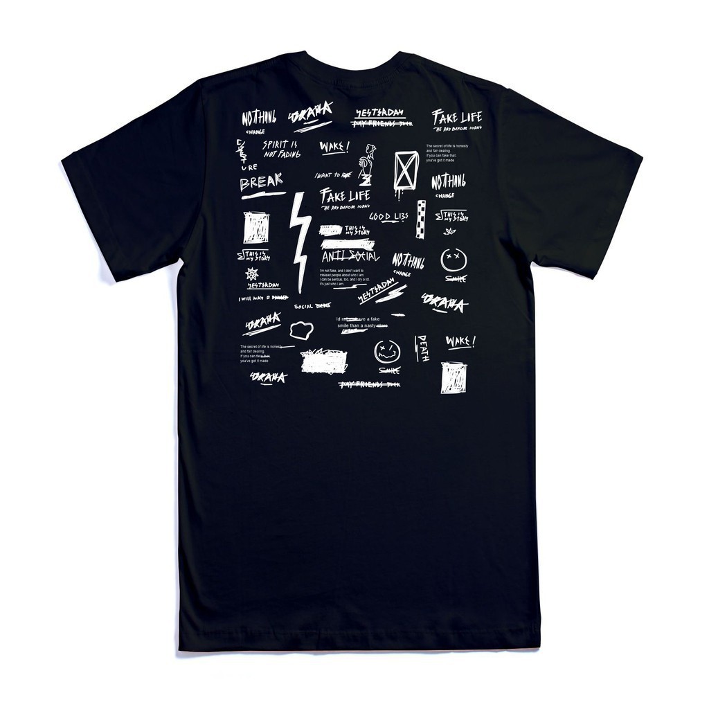Yesterday T-Shirt Abstract Black
