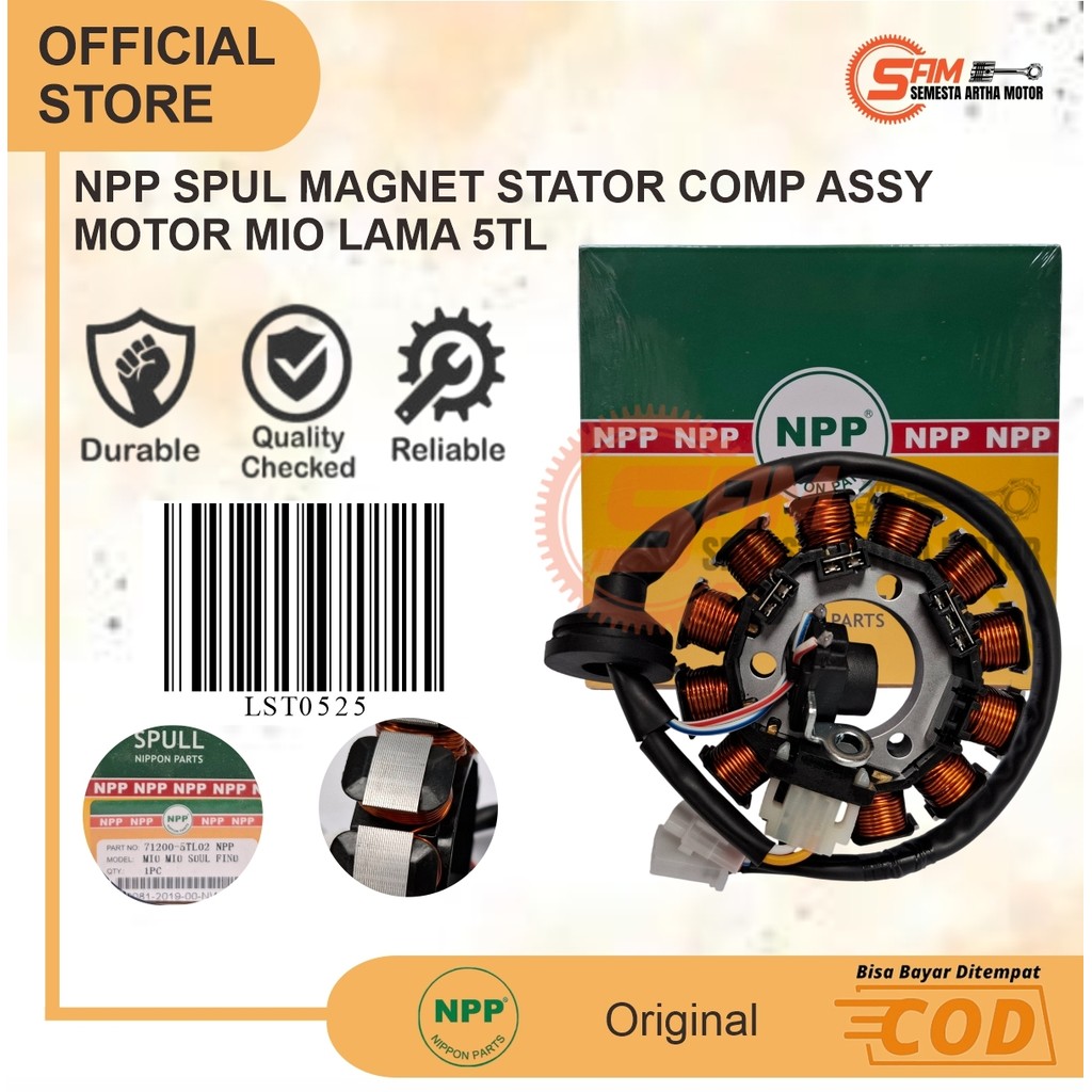 NPP Spul Mio Soul Sporty Fino 5TL Spull Stator Comp Assy Magnet Pulser Motor Yamaha
