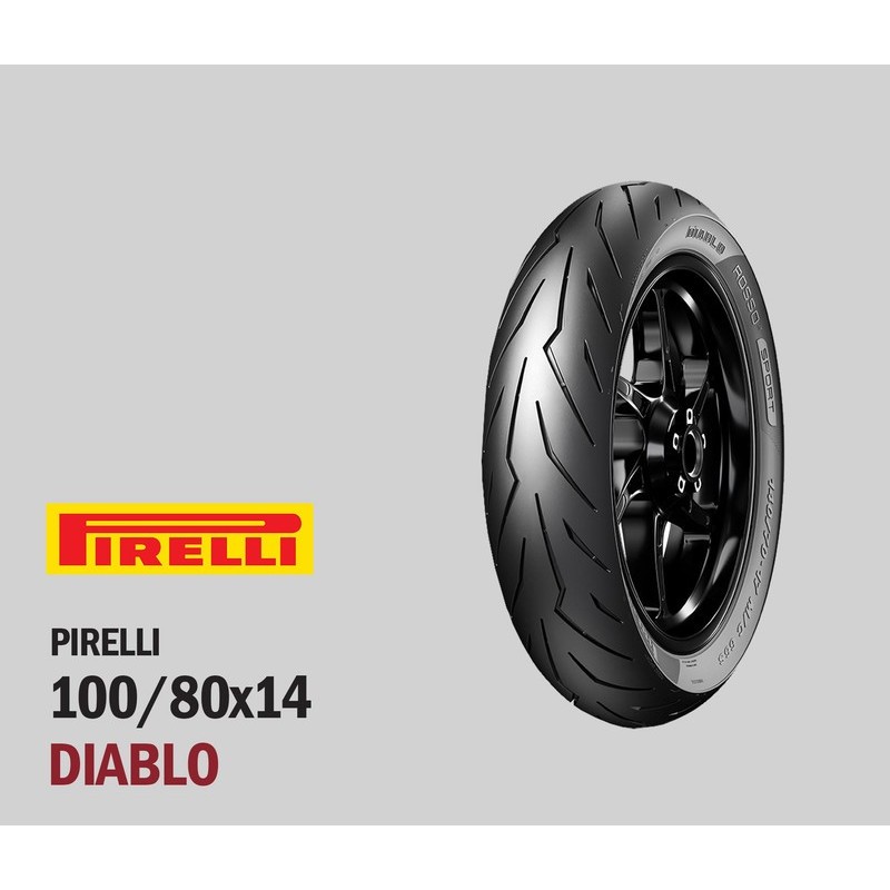 Ban Tubeless Pirelli 100/80-14 Diablo Rosso Pirelli Racing Balap Ori Asli