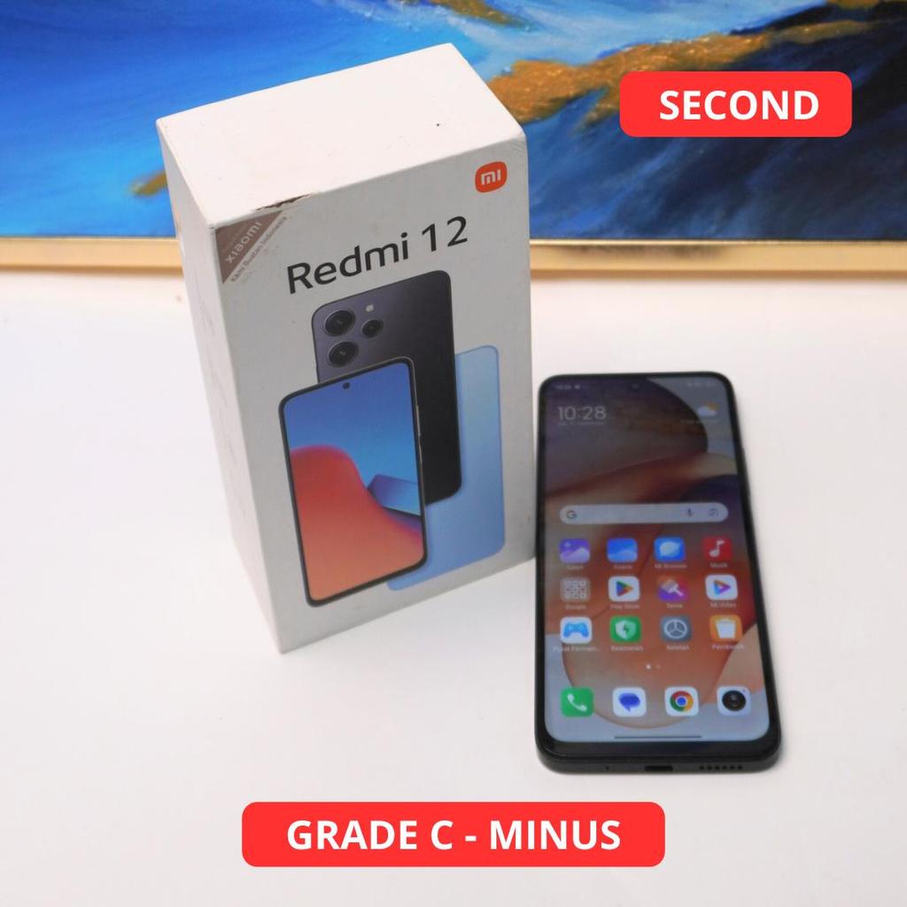XIAOMI REDMI 12 8/256 GB GRADE C - MINUS HP SECOND ORIGINAL SINAR MUTIARA CELL