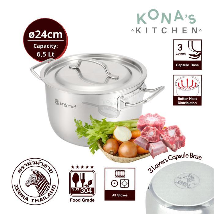 Zebra Sauce Pot 24 Cm Estio Pros (162234) / Panci Masak Stainless