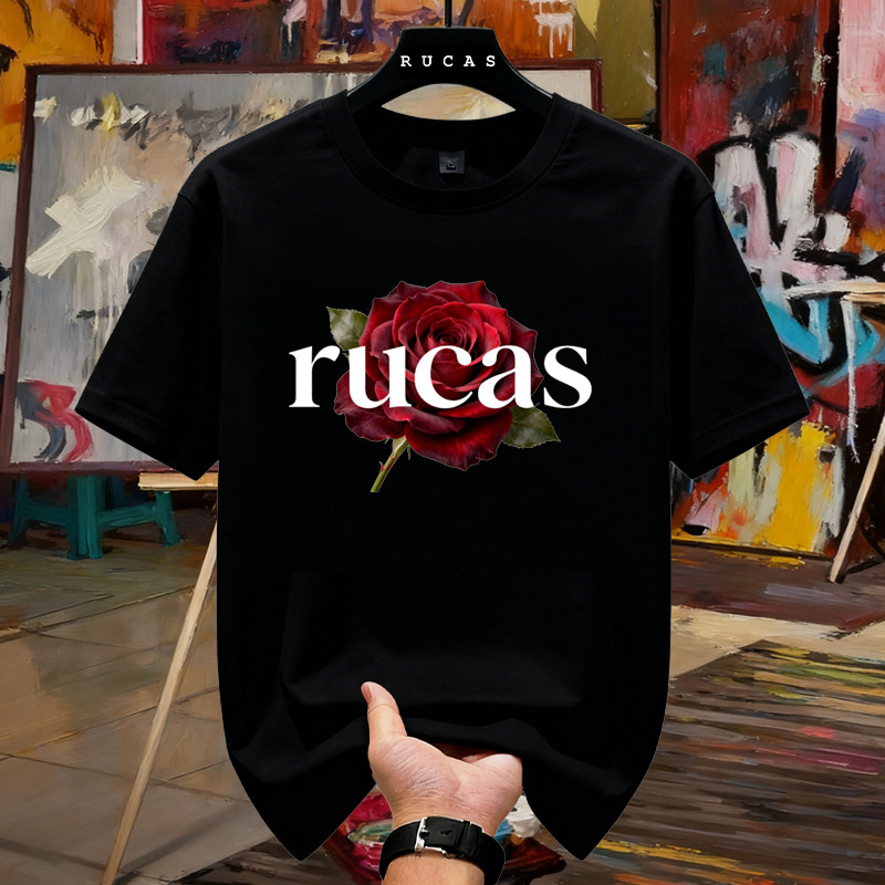 [COD|kaos distro pria]Desain Mawar Merah+Tulisan (Warna Merah-Tua, Kontras Putih-Hitam, Gaya Streetw